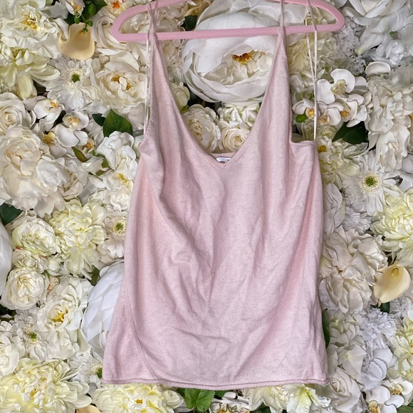J Brand Light Pink Cashmere V Neck Camisole - Picture 1 of 3